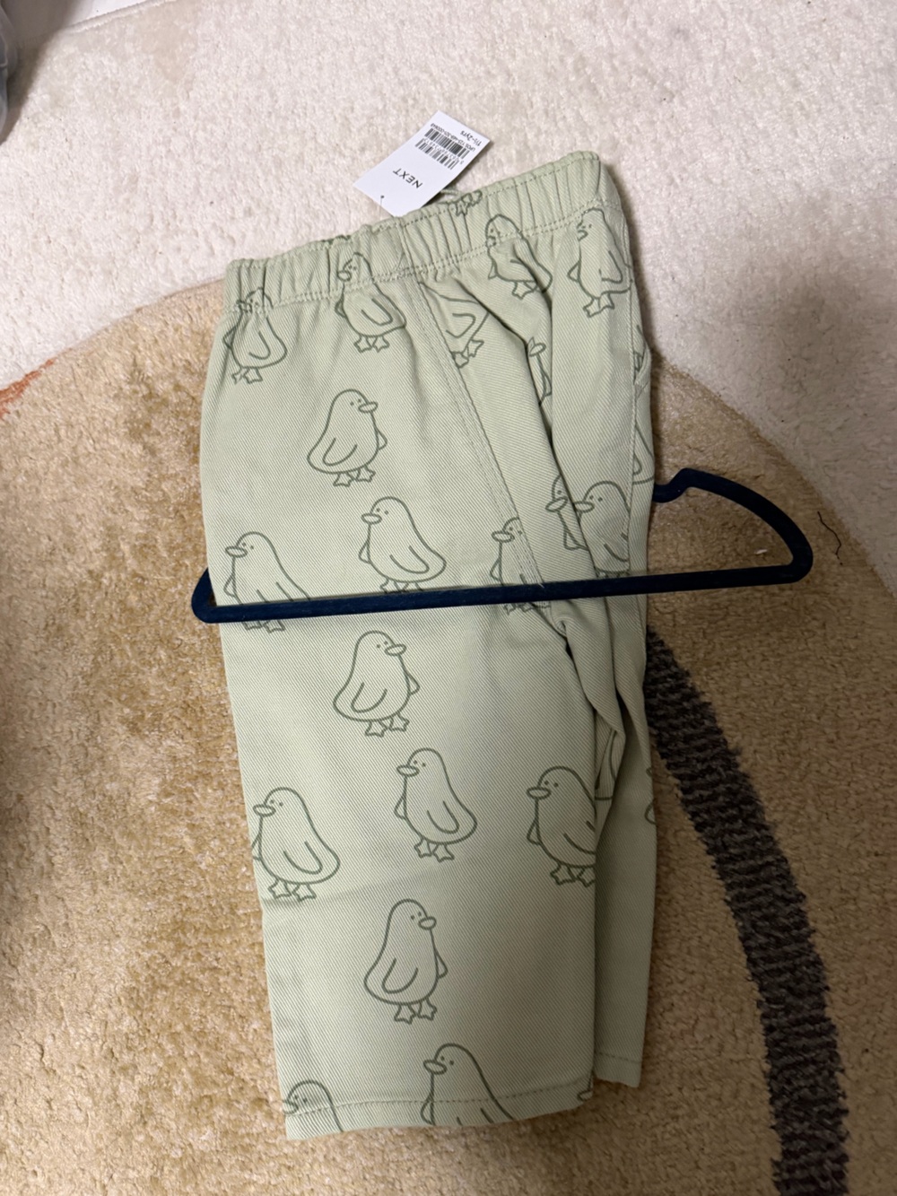 NEXT Kids Light Green Penguin Print Elastic Waist Pants 1-1/2 - 2T